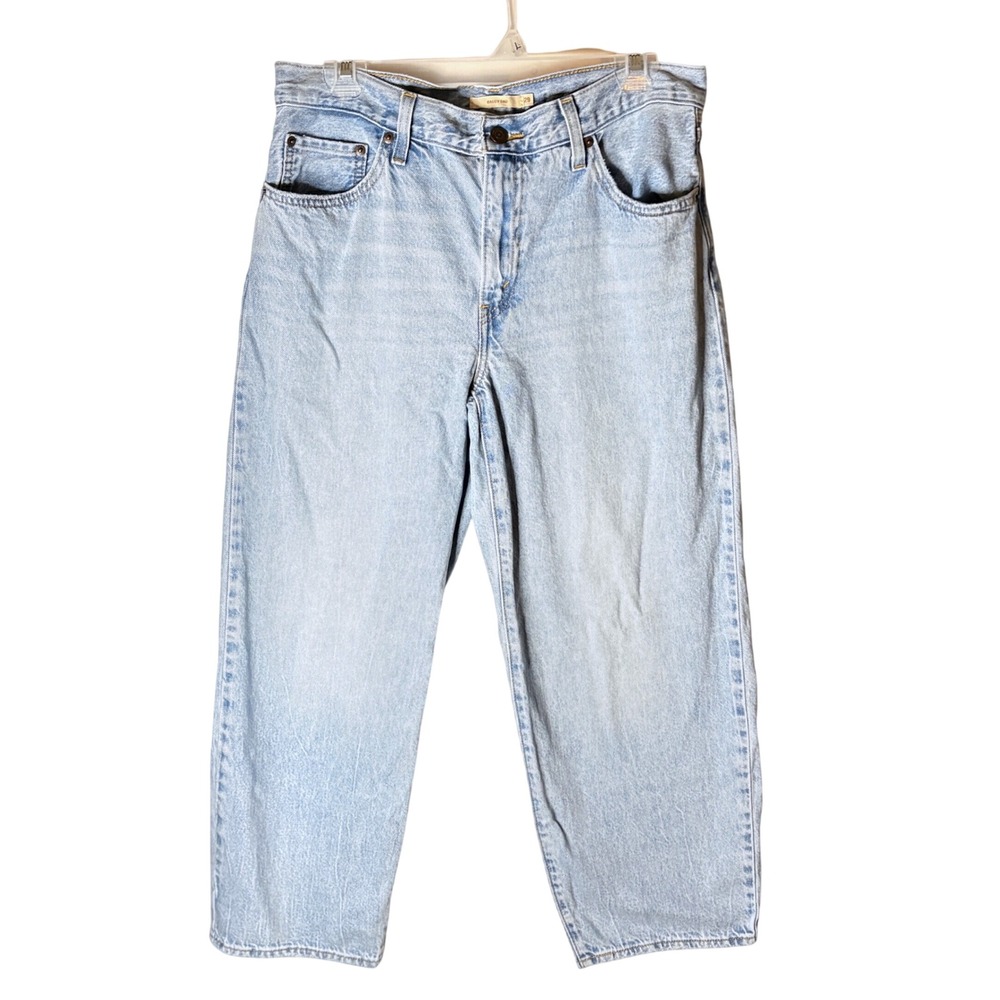 Levis Baggy Dad Jeans Womens 29 Light Blue Denim Straight Leg A3494-0036